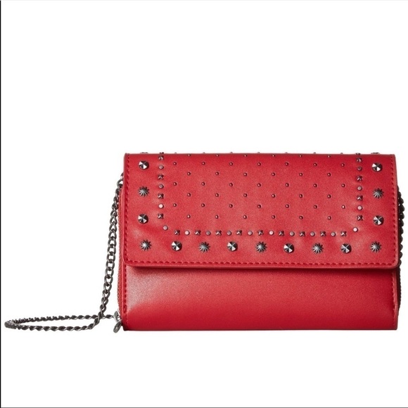 NWT SAM EDELMAN red embellished crossbody bag - Picture 1 of 10